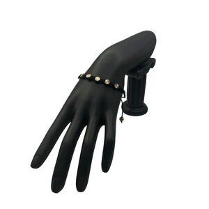 Rose Gonzales Black & Gold Beaded Adjustable Bracelet